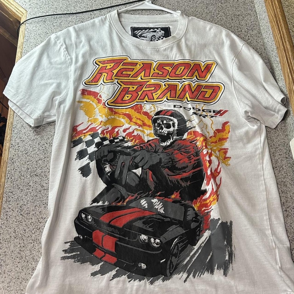 Dodge x Reason SRT Mens M Skeleton Challenger Graphic T-Shirt Streetwear